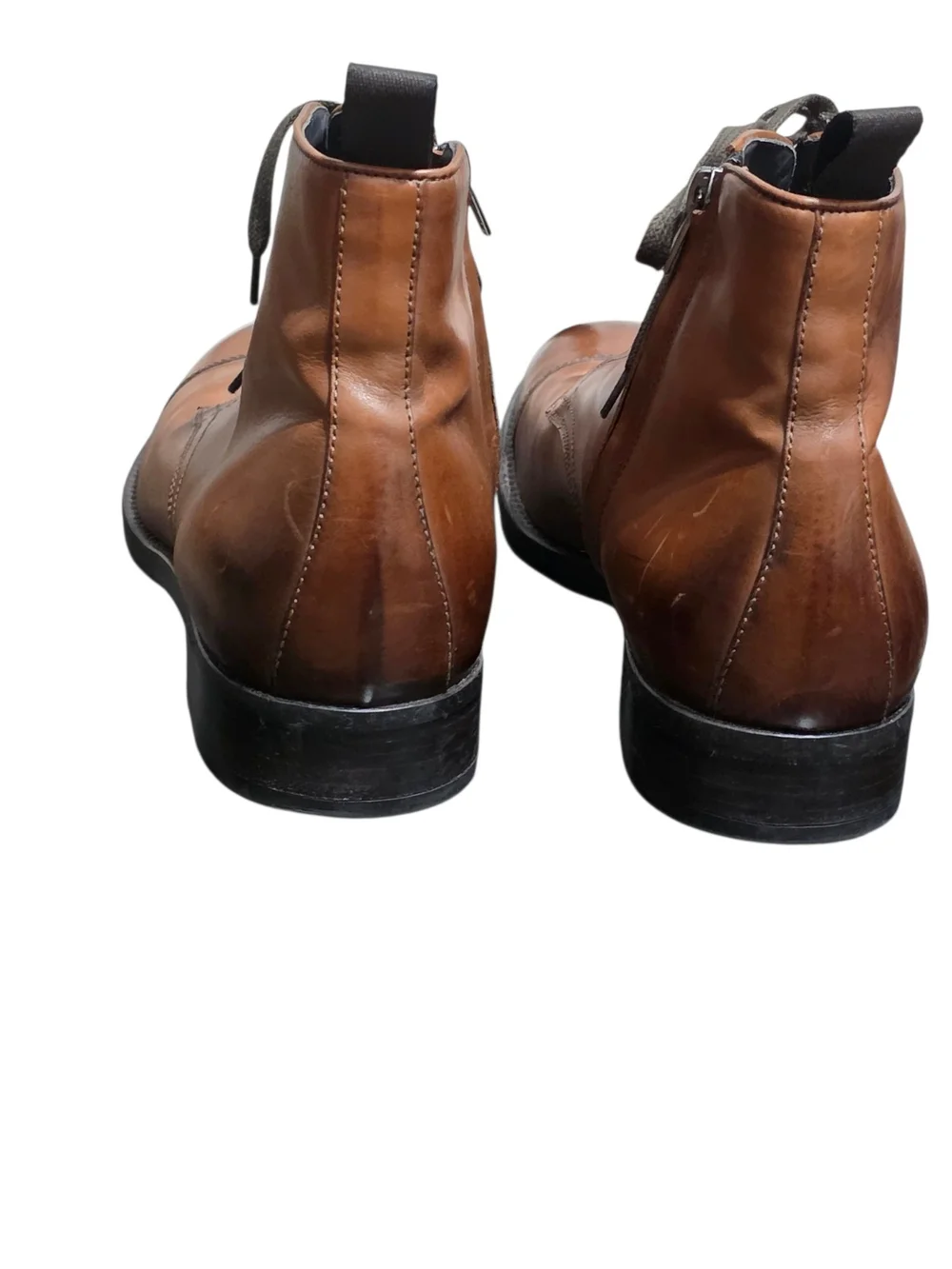 To Boot New York Adam Derrick Brown Leather Combat Ankle Boots Italy Zip Up 8